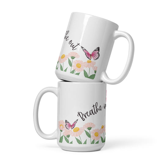Breathe in Breathe out Butterfly Mug